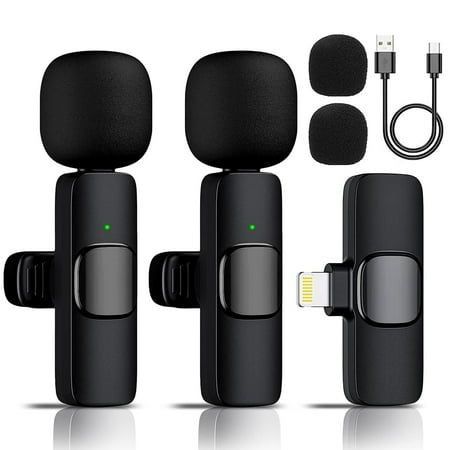2-in-1 Dual Wireless Lavalier Microphone – USB-C & iOS
